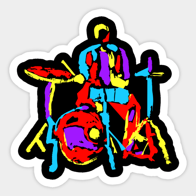 Abstract Colorful Drummer Sticker by jazzworldquest